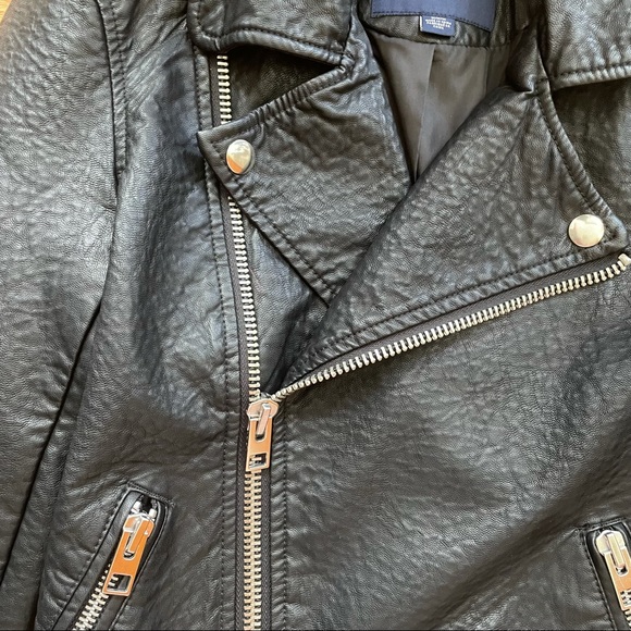 American Eagle Black Leather Jacket - Picture 3 of 4